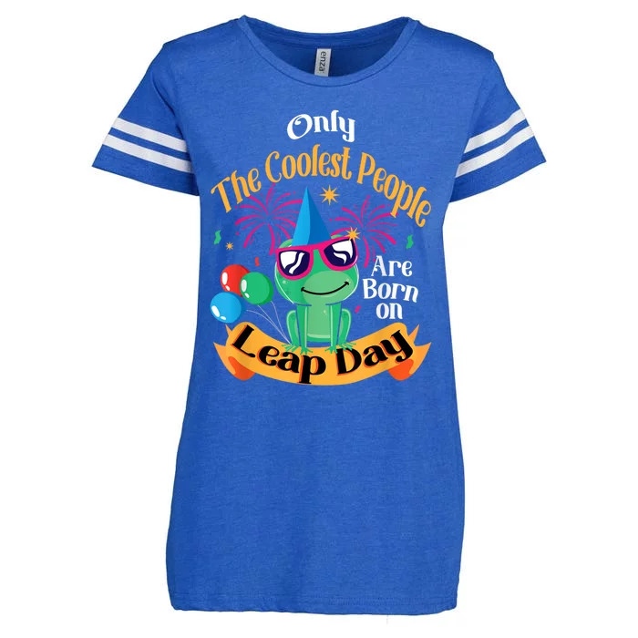 Coolest People Born On Leap Day Birthday Party Cute Enza Ladies Jersey Football T-Shirt