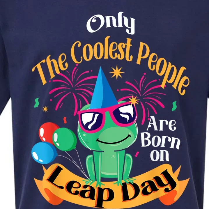 Coolest People Born On Leap Day Birthday Party Cute Sueded Cloud Jersey T-Shirt