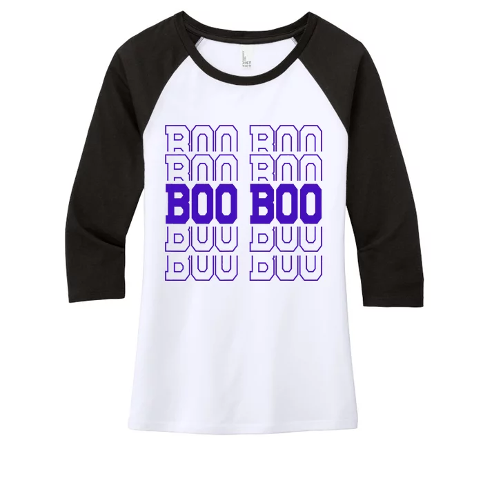 Cute Personalized Boo Boo Birthday Matching Family Women's Tri-Blend 3/4-Sleeve Raglan Shirt