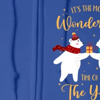 Christmas Polar Bear Its The Most Wonderful Time Of The Year Gift Full Zip Hoodie