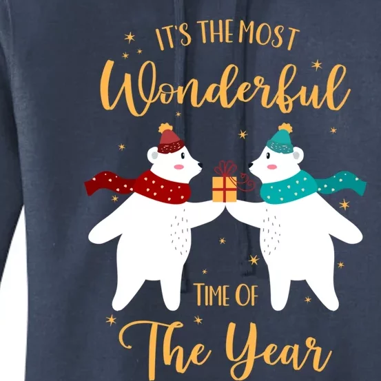 Christmas Polar Bear Its The Most Wonderful Time Of The Year Gift Women's Pullover Hoodie