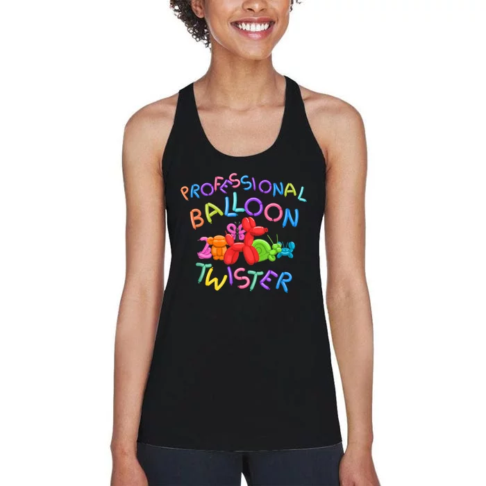 Cute Professional Balloon Animal Twister Party Women's Racerback Tank