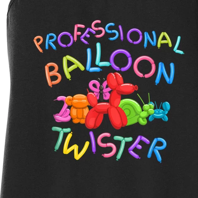 Cute Professional Balloon Animal Twister Party Women's Racerback Tank