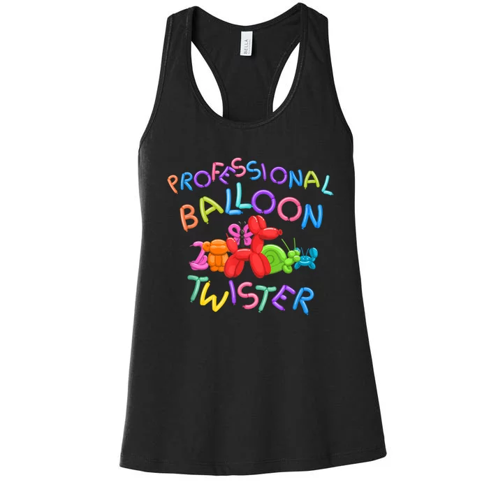 Cute Professional Balloon Animal Twister Party Women's Racerback Tank