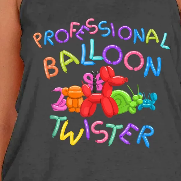 Cute Professional Balloon Animal Twister Party Women's Knotted Racerback Tank