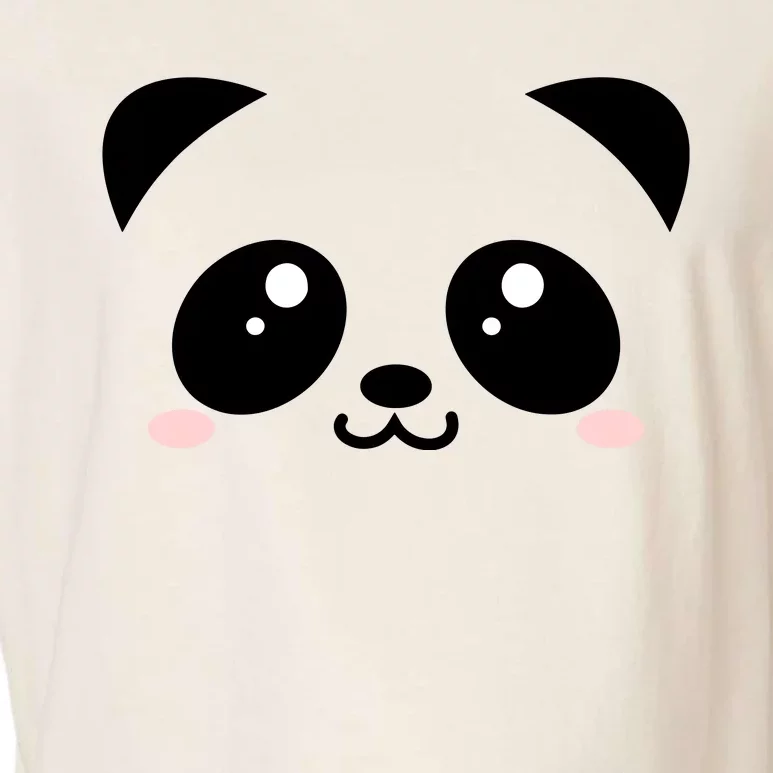 Cute Panda Bear Black & White Kawaii Cartoon Animal Face Garment-Dyed Women's Muscle Tee