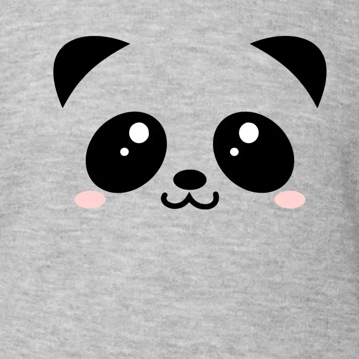 Cute Panda Bear Black & White Kawaii Cartoon Animal Face Toddler Sweatshirt