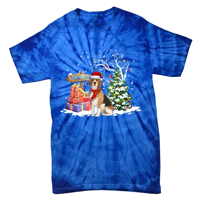 Christmas Pajama Beagle Tree Xmas Puppy Dog Meaningful Gift Tie-Dye T-Shirt