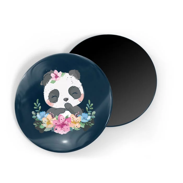 Cute Panda Bear Gift Flower Panda Magnet