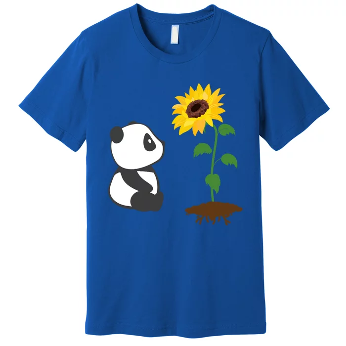 Cute Panda Bear Sunflower Summer Sunshine Panda Lover Cute Gift Premium T-Shirt