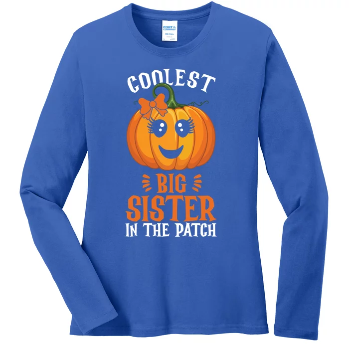 Coolest Pumpkin Big Sister Of The Patch Family Halloween Gift Ladies Long Sleeve Shirt