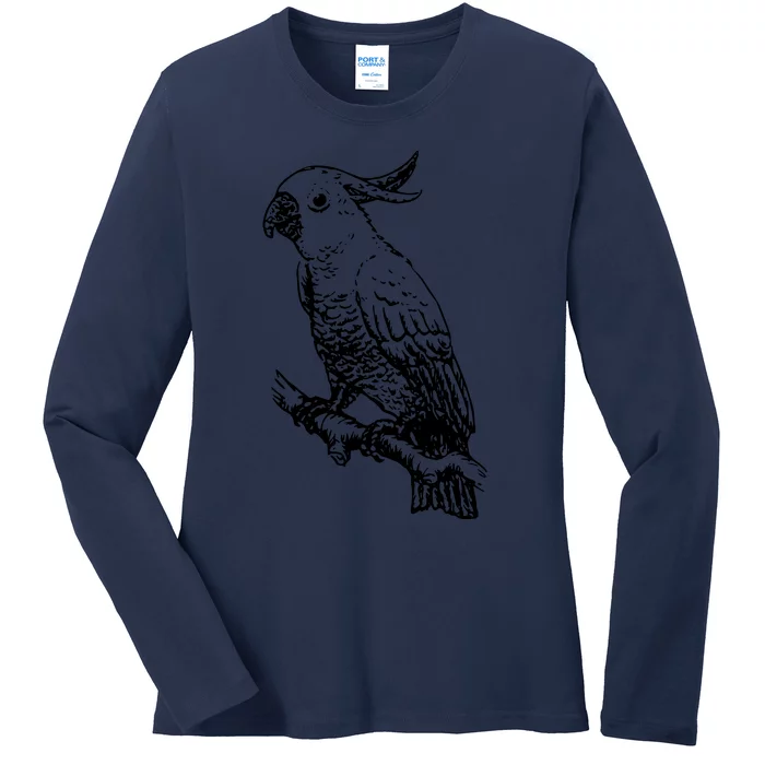 Cockatoo Parrot Bird Ladies Long Sleeve Shirt