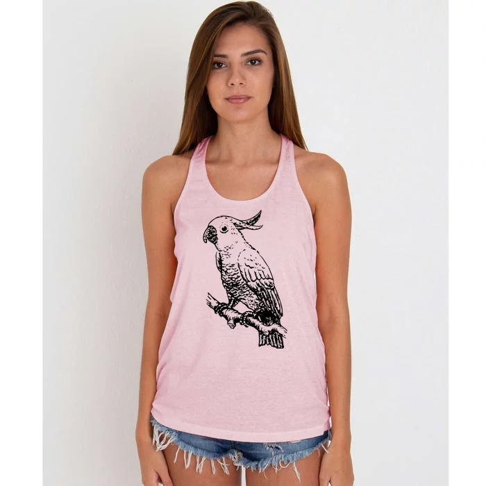 Cockatoo Parrot Bird Women's Knotted Racerback Tank