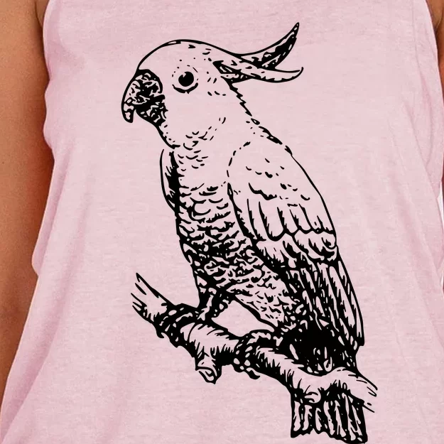 Cockatoo Parrot Bird Women's Knotted Racerback Tank