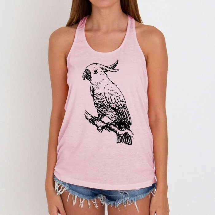 Cockatoo Parrot Bird Women's Knotted Racerback Tank