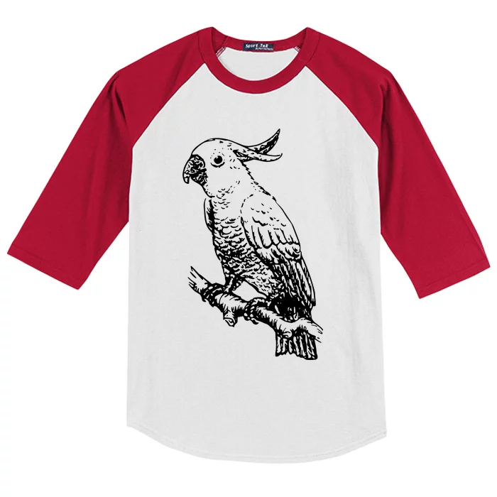 Cockatoo Parrot Bird Kids Colorblock Raglan Jersey