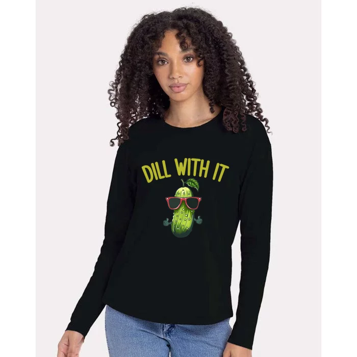 Crunchy Pickle Brine Vegan Dill With It Ferted Cucumber Gift Womens Cotton Relaxed Long Sleeve T-Shirt