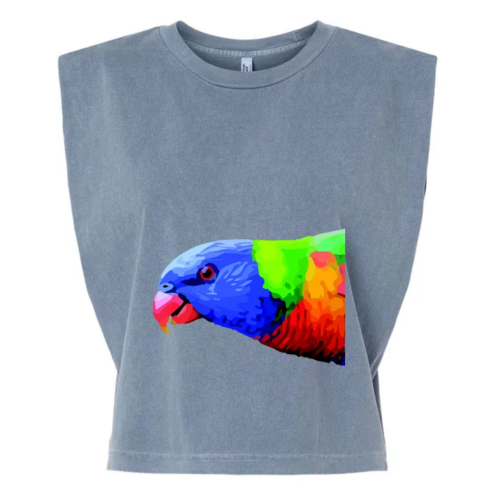 Cool Parrot Bird Funny Side Action Garment-Dyed Women's Muscle Tee