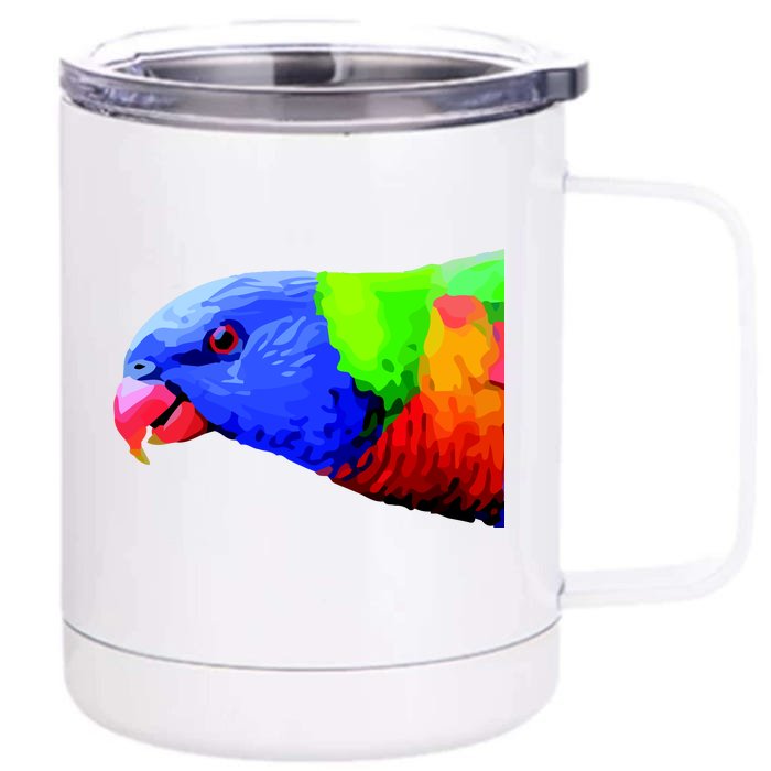 Cool Parrot Bird Funny Side Action Front & Back 12oz Stainless Steel Tumbler Cup