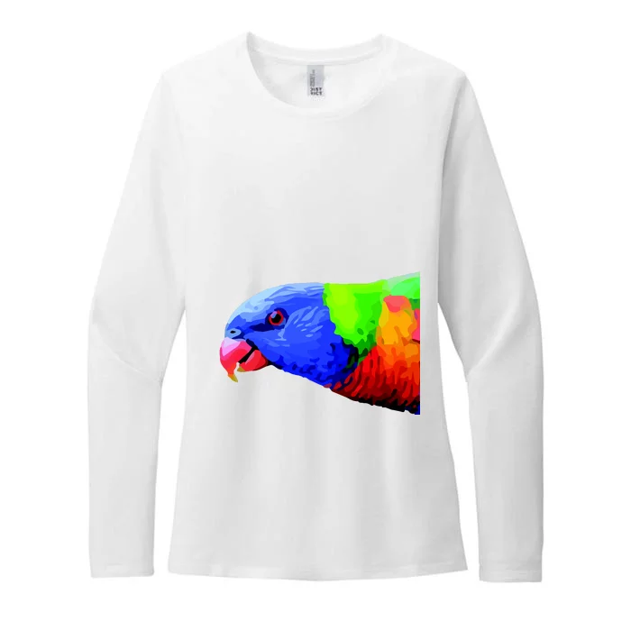 Cool Parrot Bird Funny Side Action Womens CVC Long Sleeve Shirt