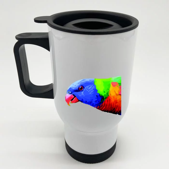 Cool Parrot Bird Funny Side Action Front & Back Stainless Steel Travel Mug