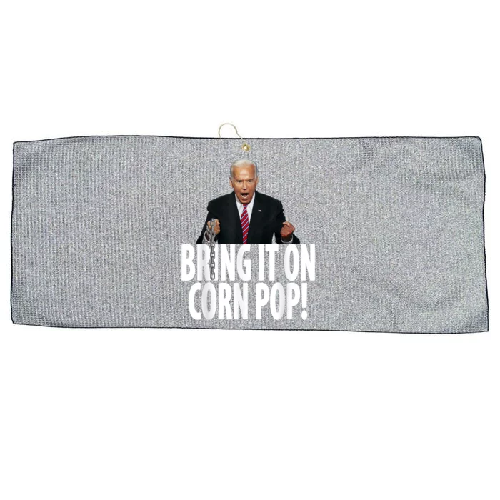 Corn Pop Biden Funny Cornpop Bad Dude Joe Biden Meme Large Microfiber Waffle Golf Towel