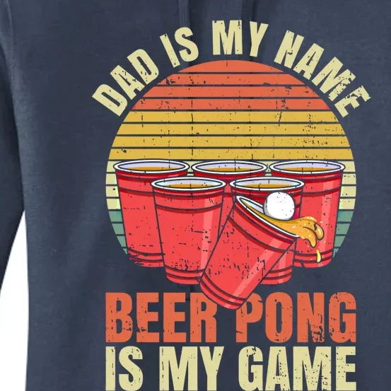 College Party Beer Pong Design Beer Pong Dad Gift Women's Pullover Hoodie