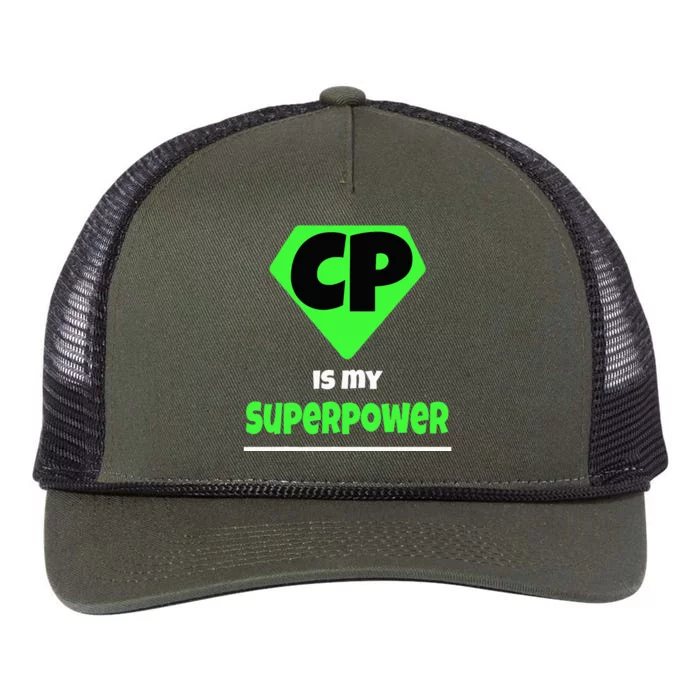 Cerebral Palsy Brain Damage Awareness CP Is My Superpower Retro Rope Trucker Hat Cap