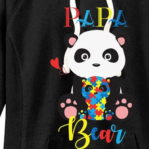 Cute Panda Bear Lovers PaPa Panda Autism Father Puzzle Baby Women's Fleece Hoodie