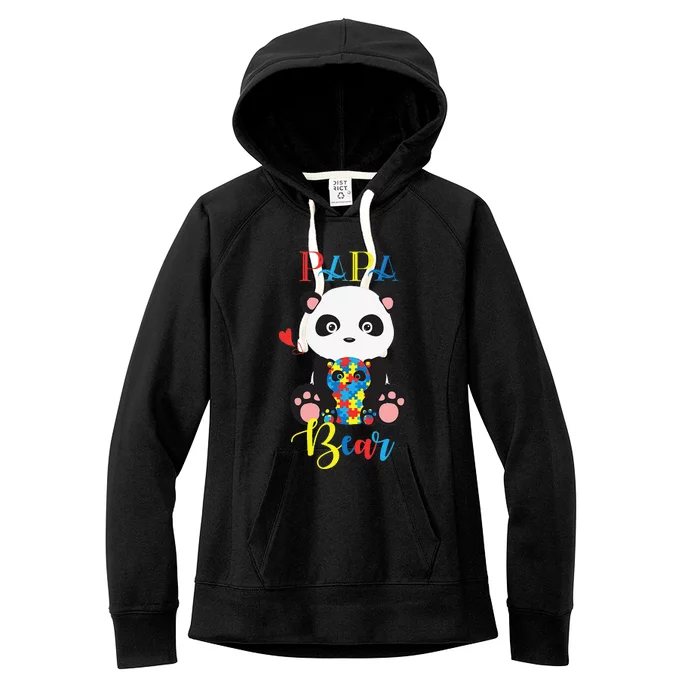 Cute Panda Bear Lovers PaPa Panda Autism Father Puzzle Baby Women's Fleece Hoodie