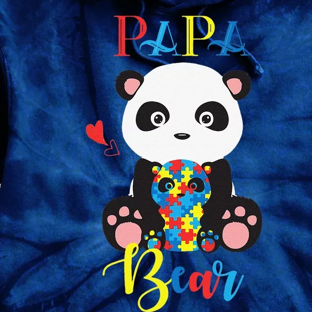 Cute Panda Bear Lovers PaPa Panda Autism Father Puzzle Baby Tie Dye Hoodie