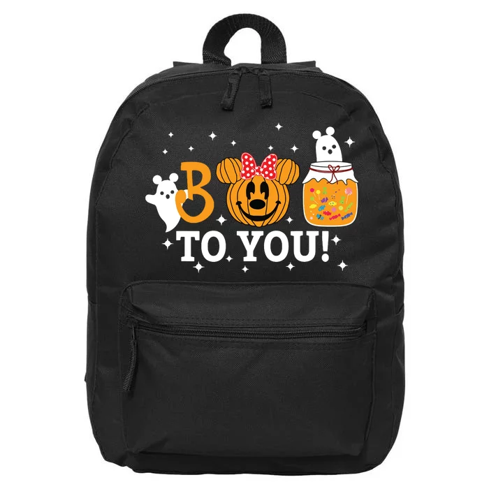 Cute Pumpkin Beer Boo To You Women Halloween 16 in Basic Backpack