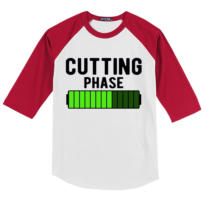 Cutting Phase Battery Loading Progress Bodybuilder Fitness Gift Kids Colorblock Raglan Jersey