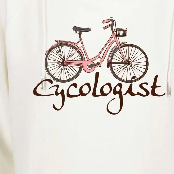 Cycologist Pink Bicycle Cyclist Gift Cute Cycling Womens Funnel Neck Pullover Hood