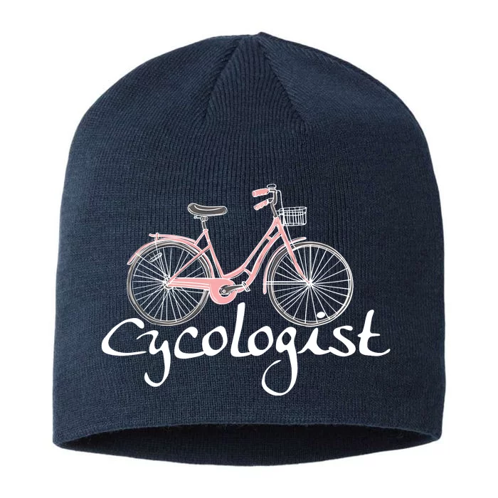 Cycologist Pink Bicycle Cyclist Gift Cute Cycling 8 1/2in Sustainable Knit Beanie