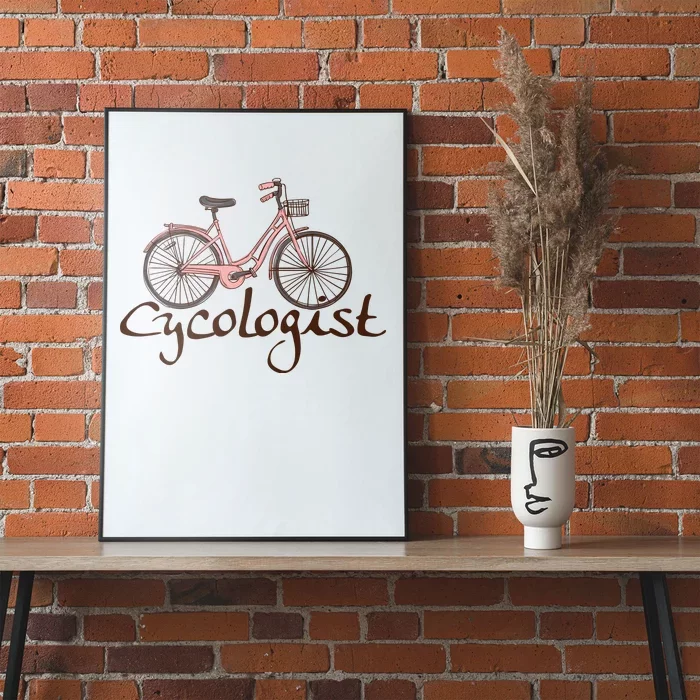 Cycologist Pink Bicycle Cyclist Gift Cute Cycling Poster