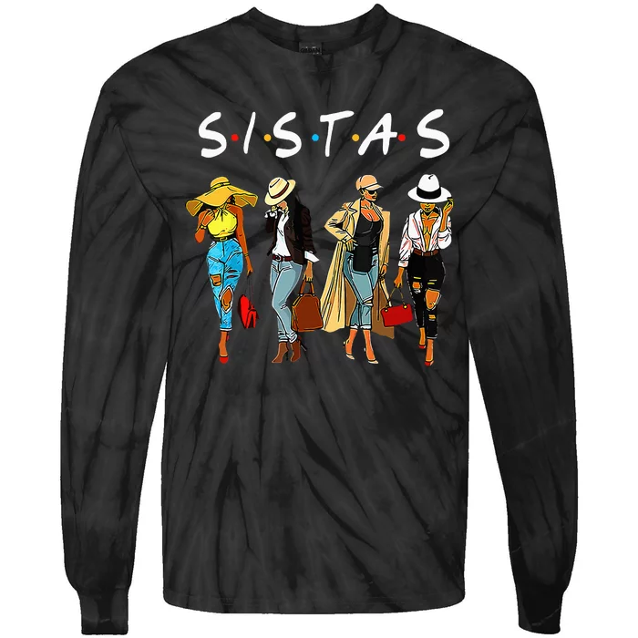 Cute Proud Black Sistas Queen Melanin African American Women Tie-Dye Long Sleeve Shirt