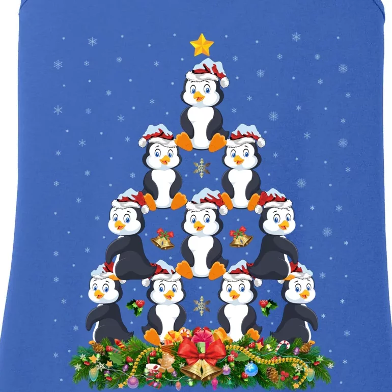 Cute Penguin Bird Lover Xmas Santa Penguin Christmas Tree Meaningful Gift Ladies Essential Tank