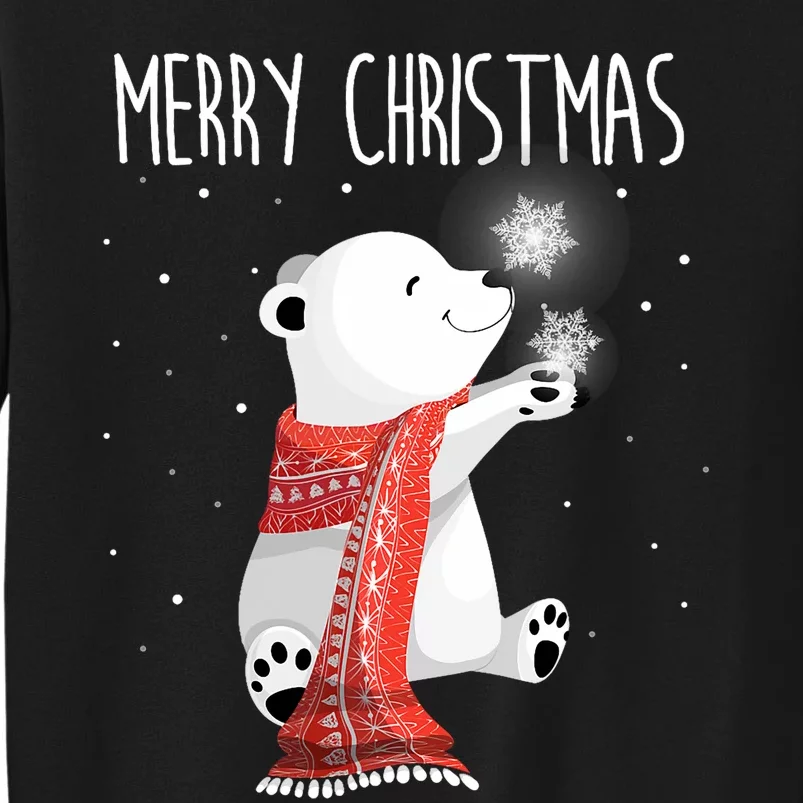 Cute Polar Bear Scarf Merry Christmas Xmas Holidays Gift Sweatshirt