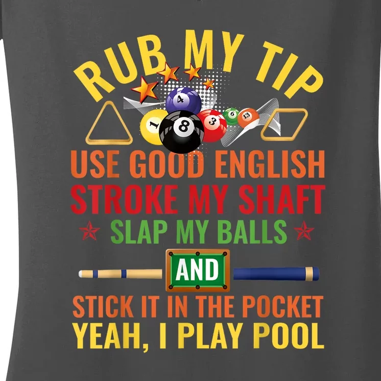 Cool Pool Billiards Billiard Player Table Sport Game Play Gift Women's V-Neck T-Shirt