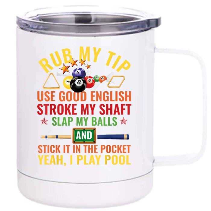 Cool Pool Billiards Billiard Player Table Sport Game Play Gift Front & Back 12oz Stainless Steel Tumbler Cup