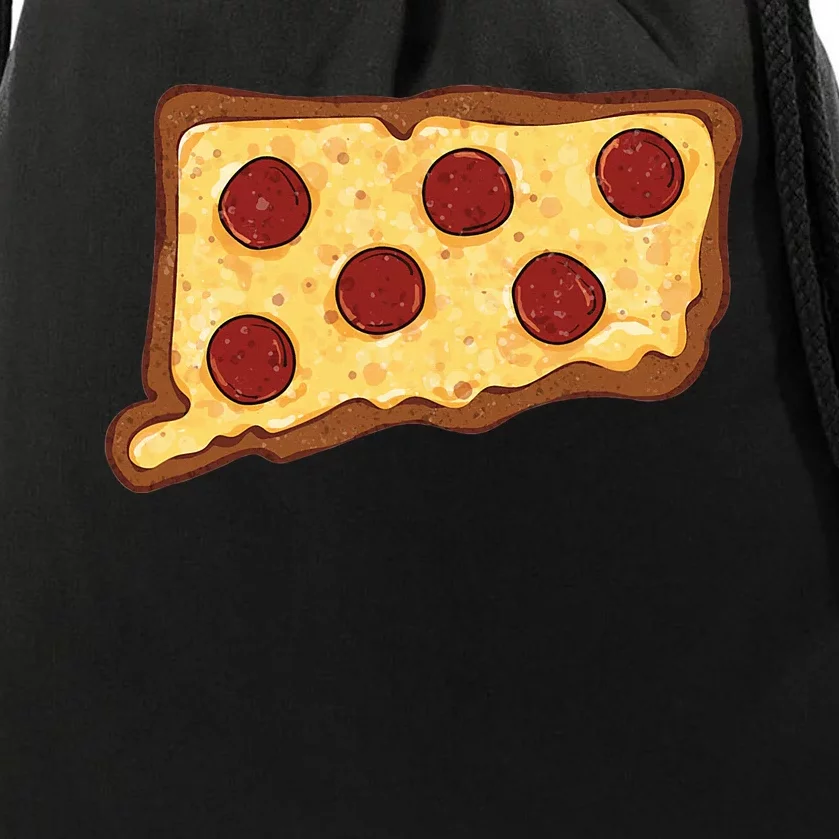 Connecticut Pizza Drawstring Bag