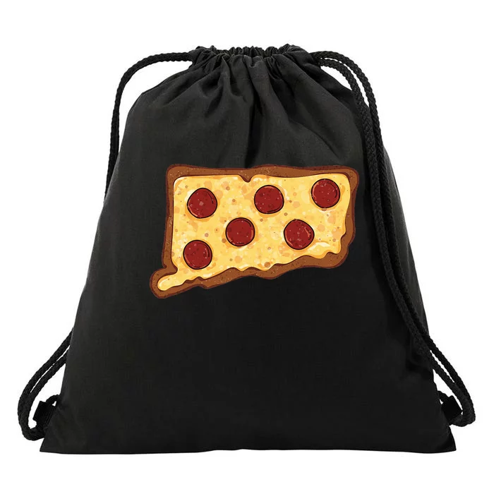 Connecticut Pizza Drawstring Bag