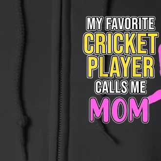 Cricket Player Calls Me Mom Sports Lover Team Coach Graphic Full Zip Hoodie