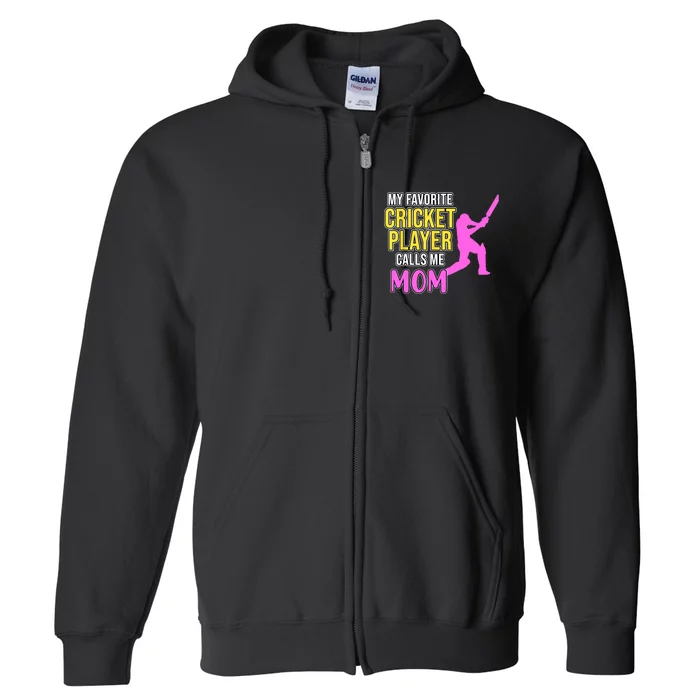 Cricket Player Calls Me Mom Sports Lover Team Coach Graphic Full Zip Hoodie