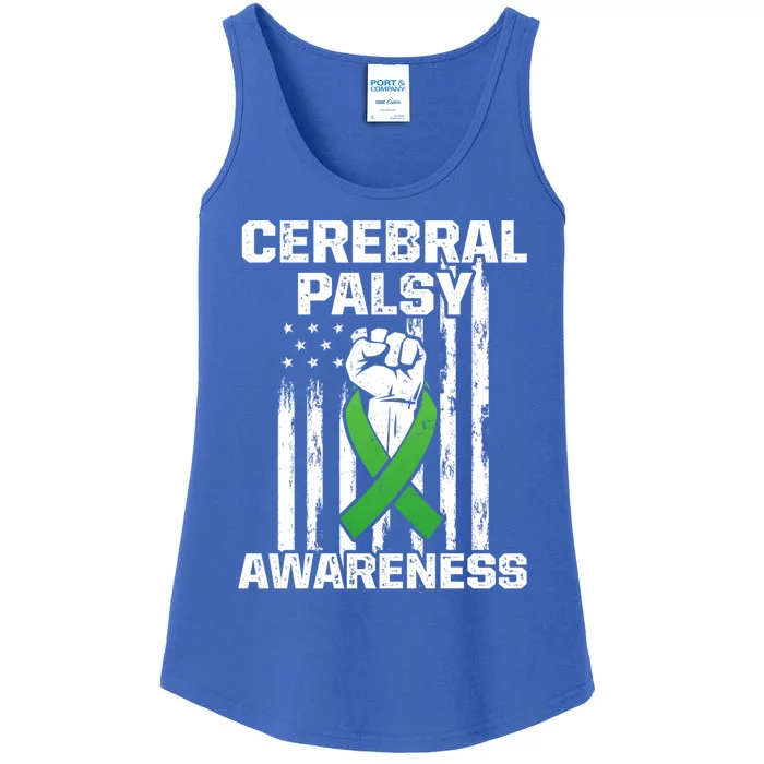 Cerebral Palsy Cp Awareness Overcoming Us Warrior Survivor Cute Gift Ladies Essential Tank