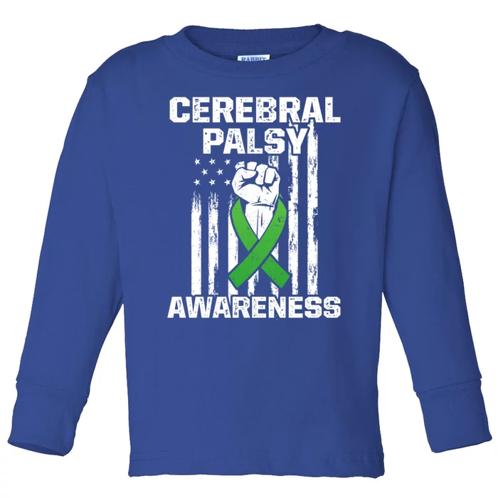 Cerebral Palsy Cp Awareness Overcoming Us Warrior Survivor Cute Gift Toddler Long Sleeve Shirt