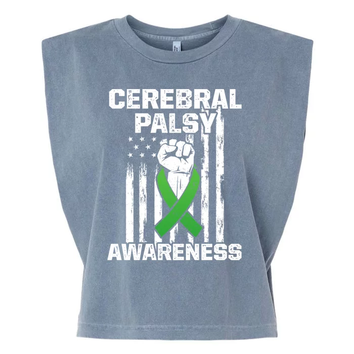 Cerebral Palsy Cp Awareness Overcoming Us Warrior Survivor Cute Gift Garment-Dyed Women's Muscle Tee