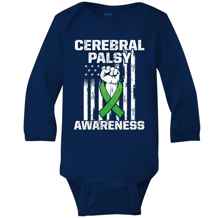 Cerebral Palsy Cp Awareness Overcoming Us Warrior Survivor Cute Gift Baby Long Sleeve Bodysuit