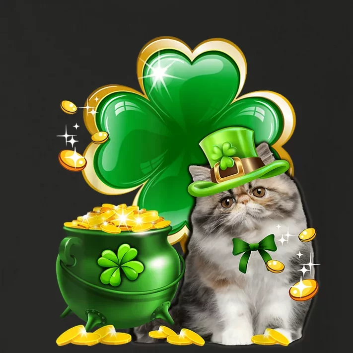 Cute Persian Cat Shamrock Irish Saint St Patrick Day Toddler Long Sleeve Shirt